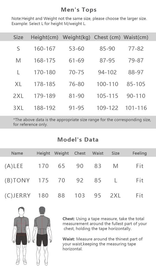 MEN JERSEY SIZE CHART